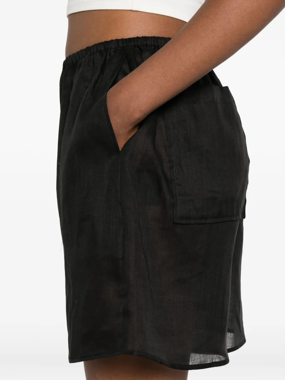 TOTEME Elastische shorts Zwart