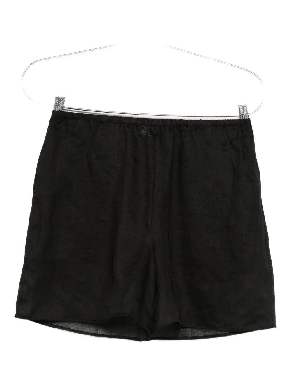 TOTEME elasticated ramie shorts | Black | Image 1