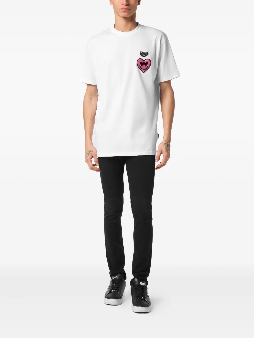 Philipp Plein Smile Patch T-shirt Wit