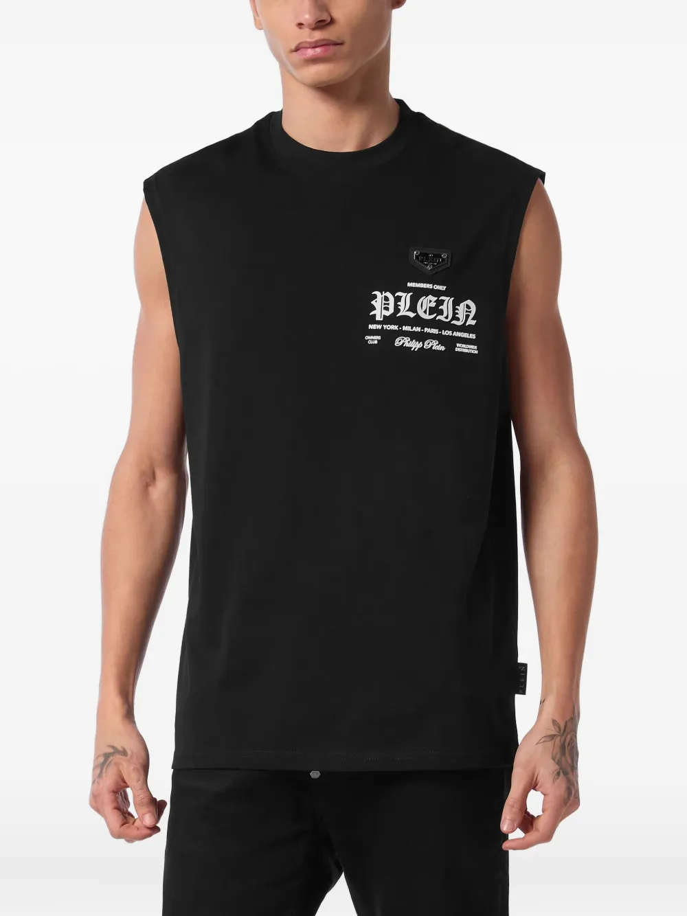 Philipp Plein round-neck sleeveless T-shirt Zwart