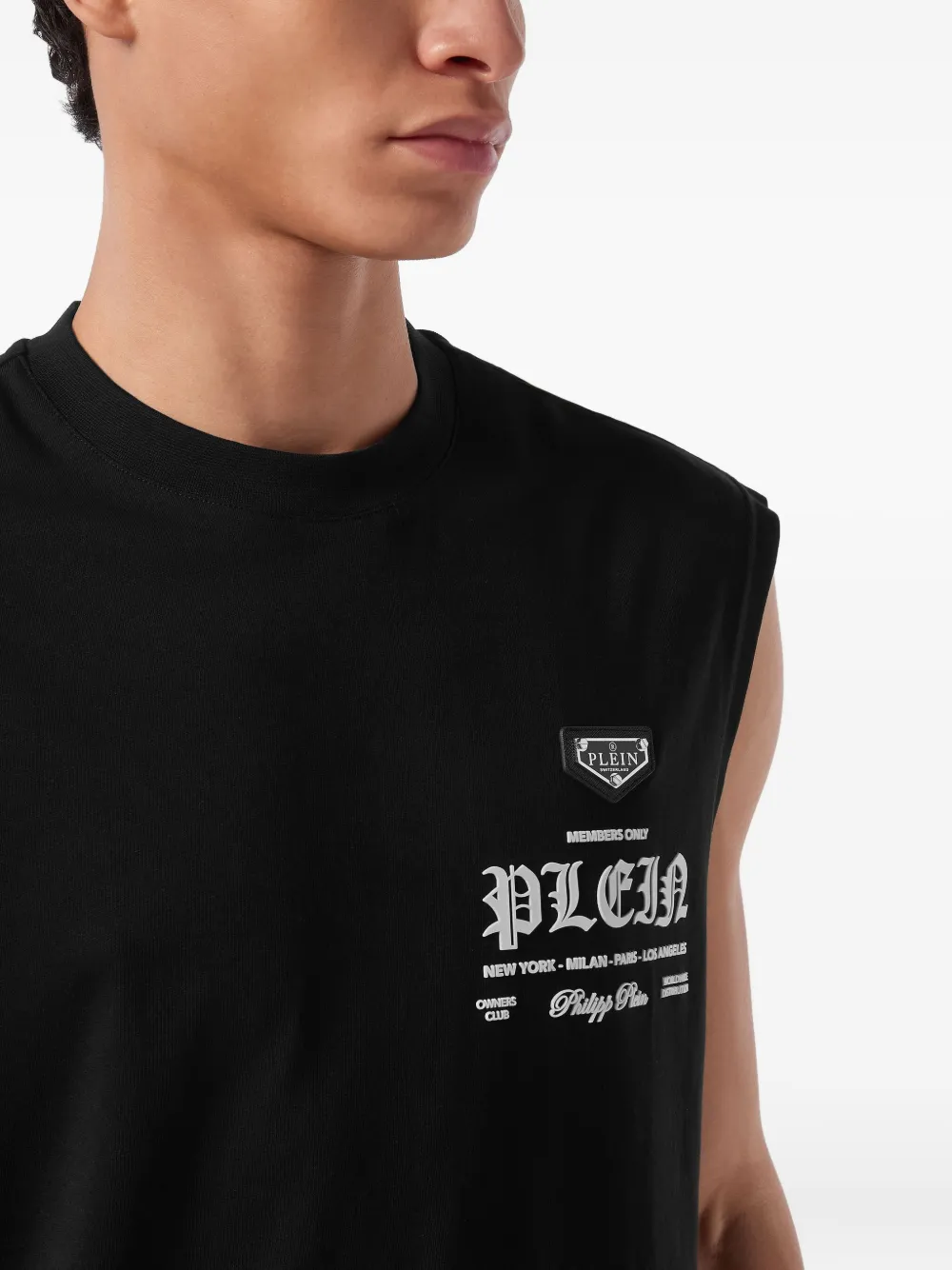 Philipp Plein round-neck sleeveless T-shirt Zwart