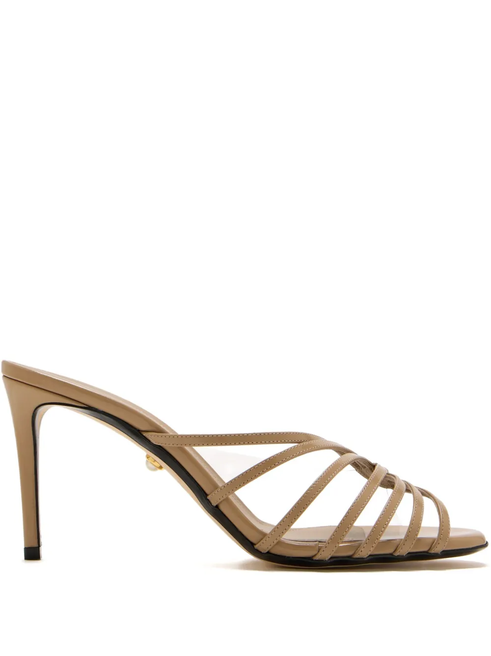 Alevì Sandalen met leren hak Beige