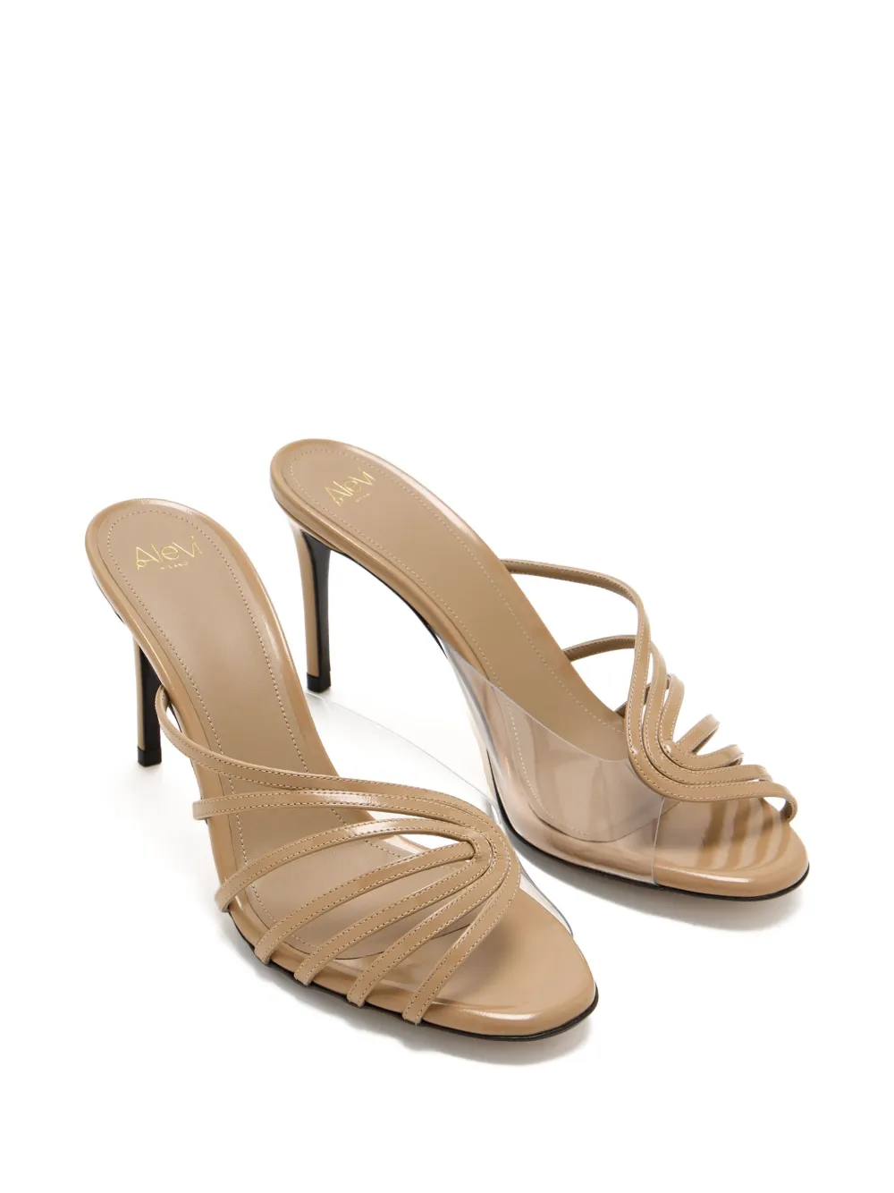 Alevì 80mm leather heeled sandals Neutrals