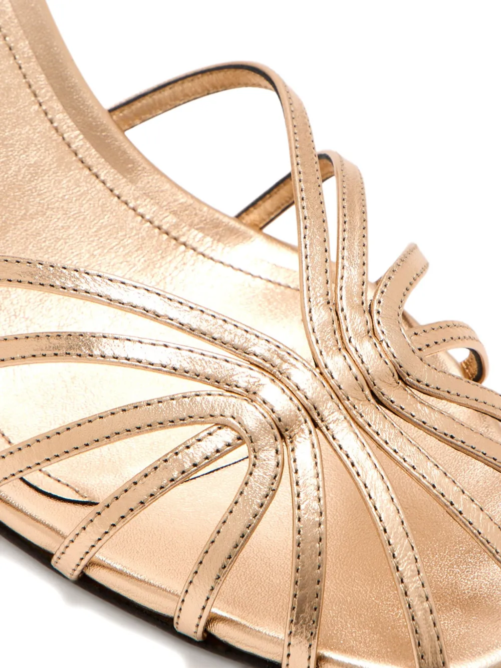 Alevì 75mm metallic-leather heeled sandals Neutrals