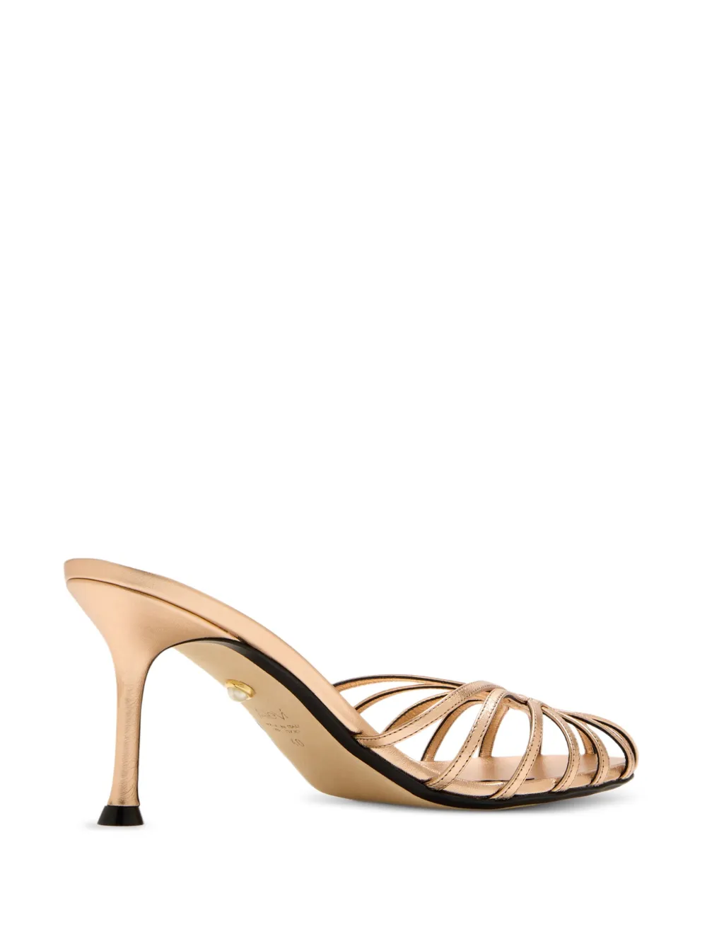Alevì 75mm metallic-leather heeled sandals Neutrals