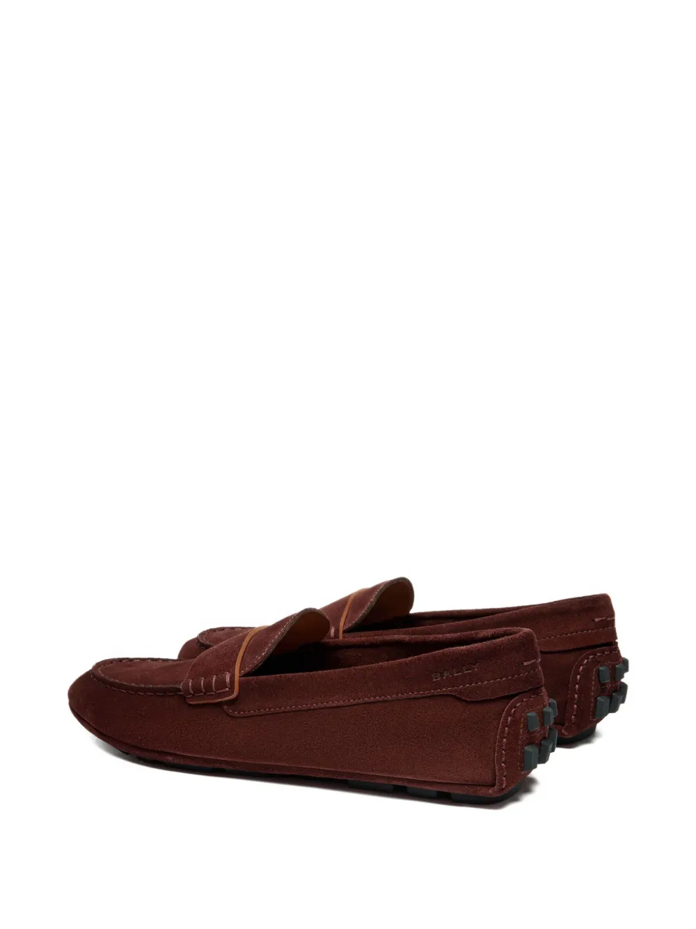 Bally Kerbs Driver In Burgundy Suede Wide Foot Morphology In Brown