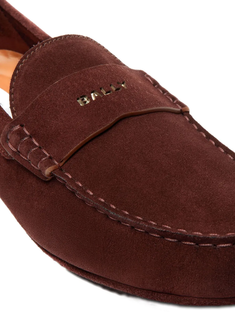 Bally Kerbs Driver In Burgundy Suede Wide Foot Morphology In Brown