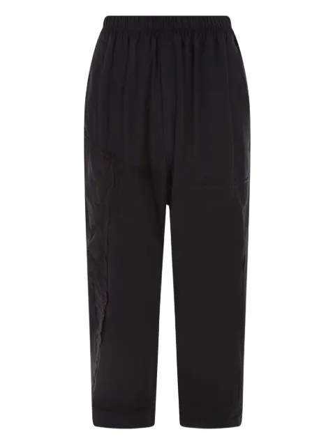 By Walid floral-embroidered elasticated-waist trousers
