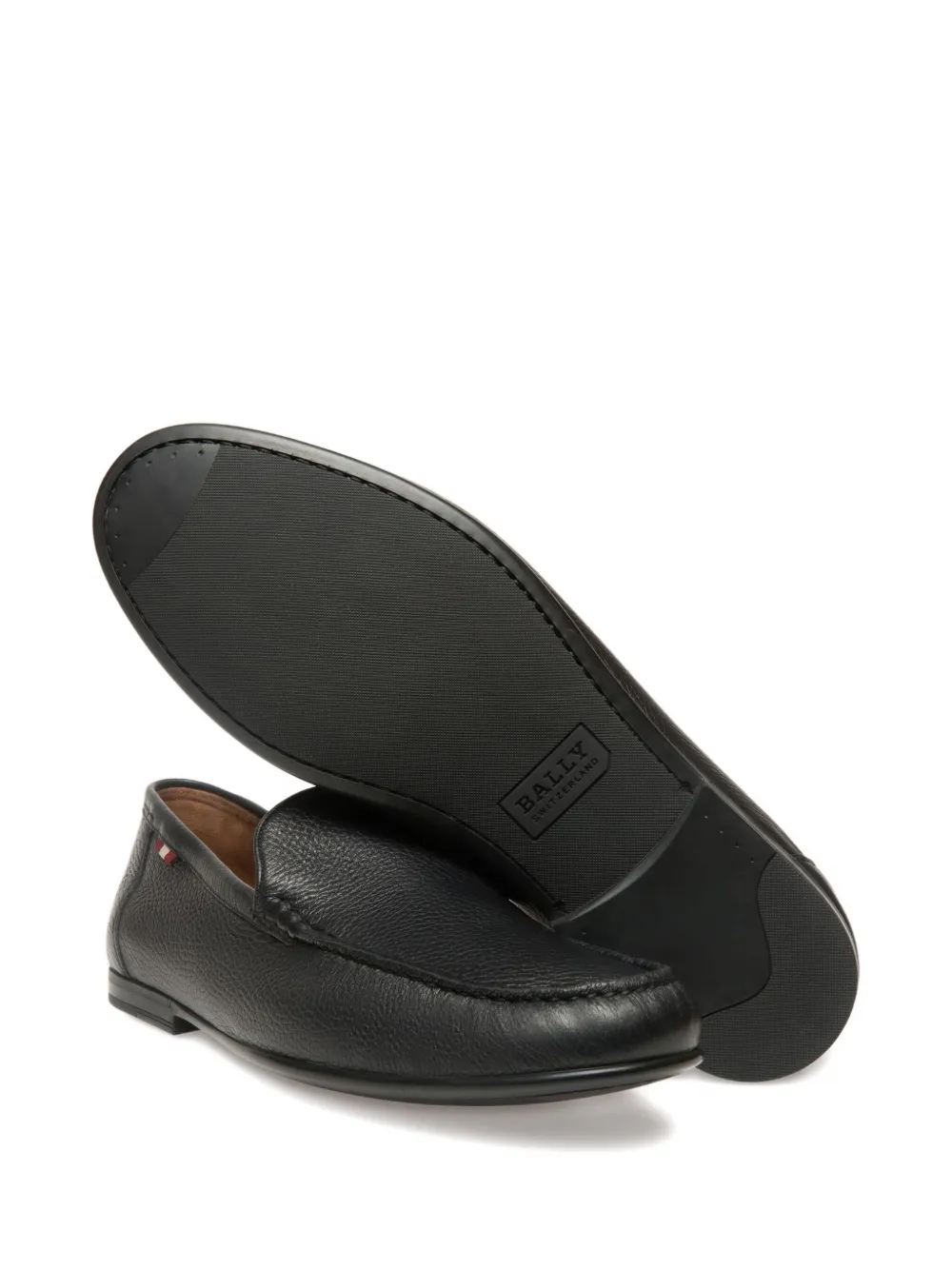 Bally grained-leather loafers Black