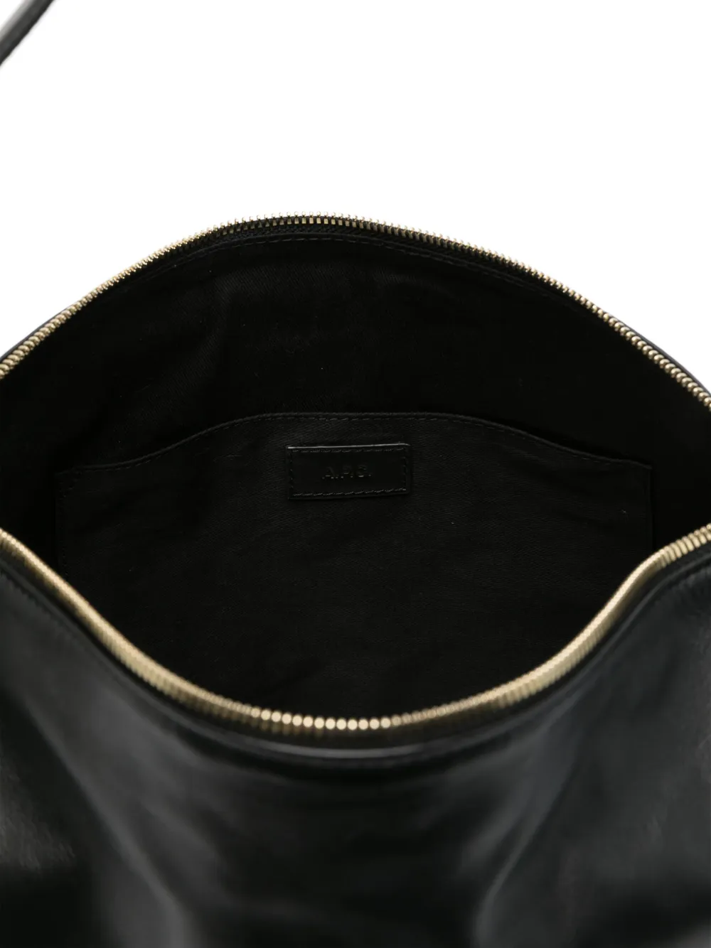 A.P.C. Leren schoudertas Zwart