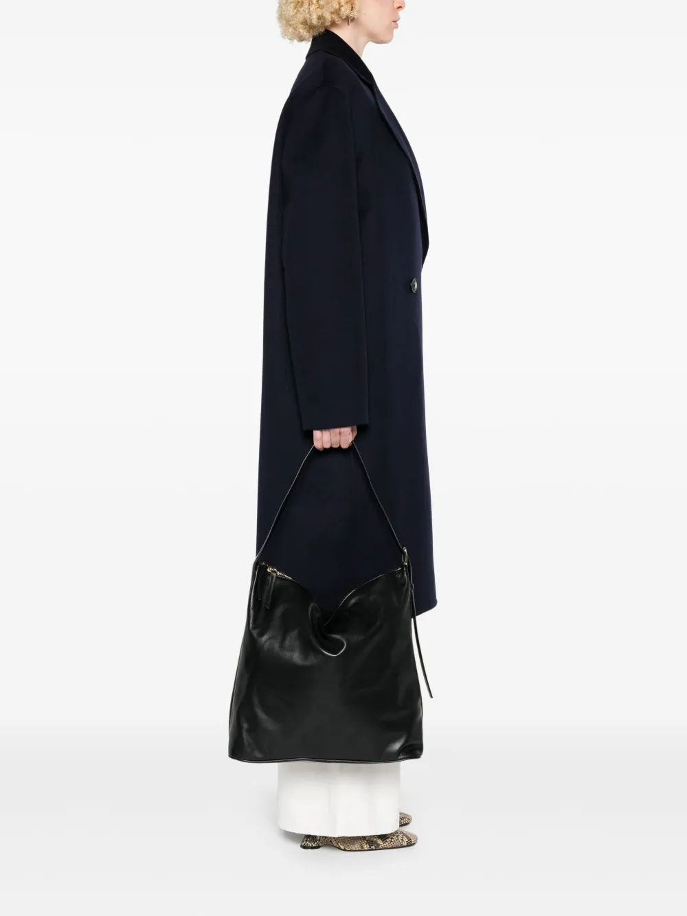 A.P.C. Leren schoudertas - Zwart