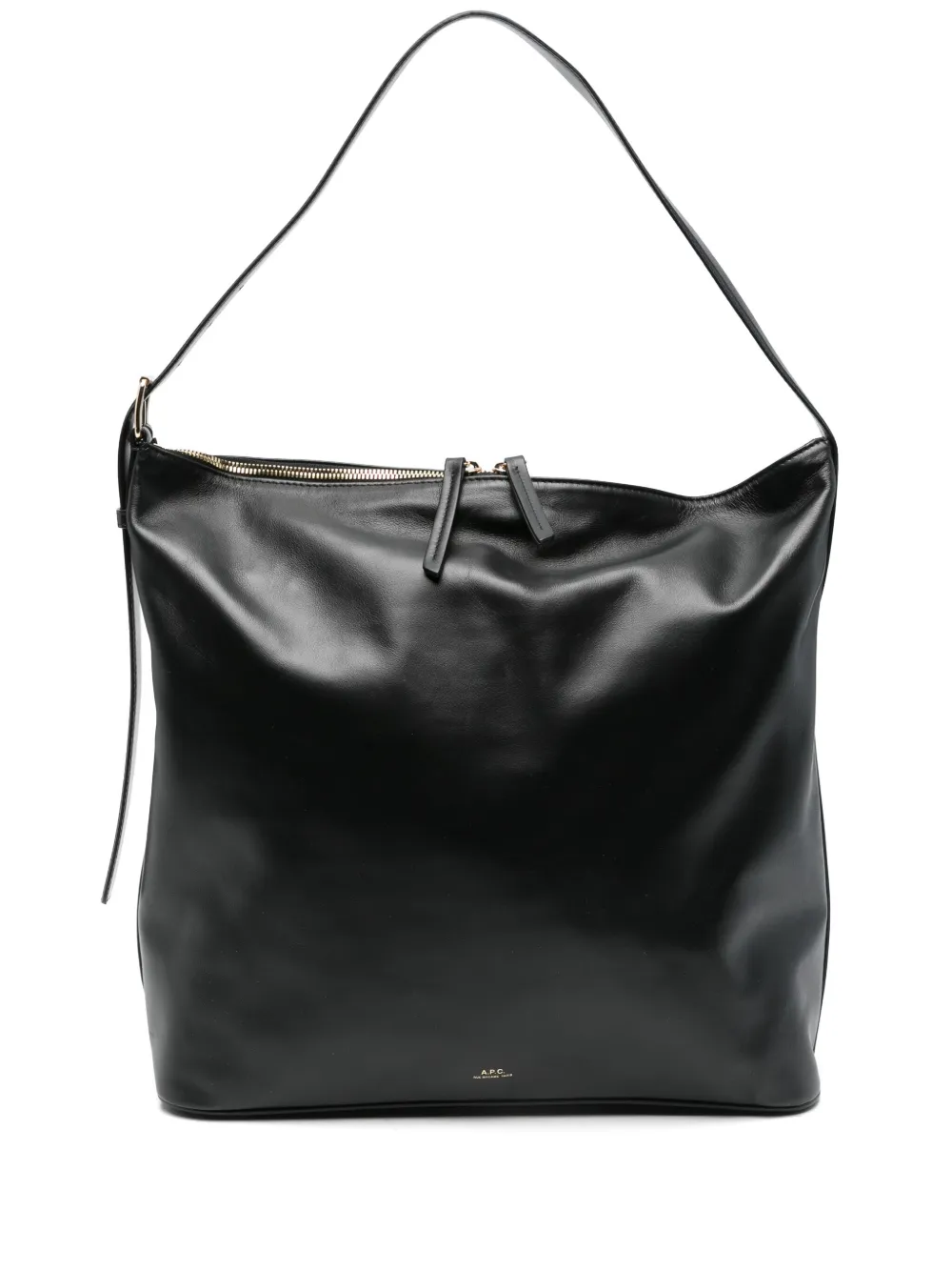 A.P.C. Leren schoudertas Zwart