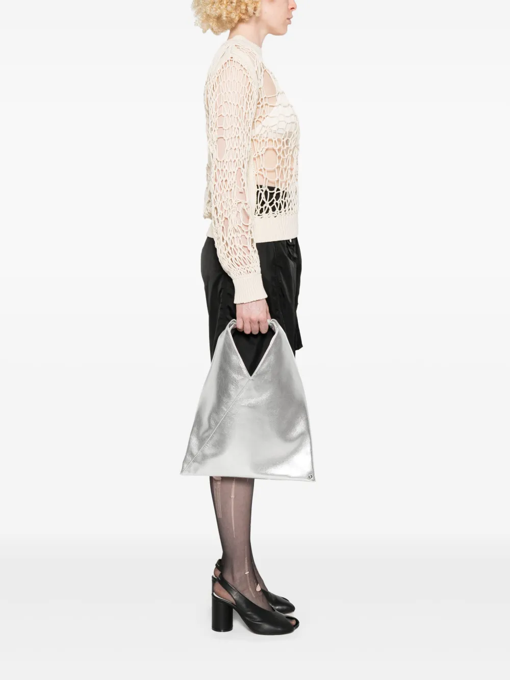 MM6 Maison Margiela Japanese schoudertas met kettinghengsel - Zilver