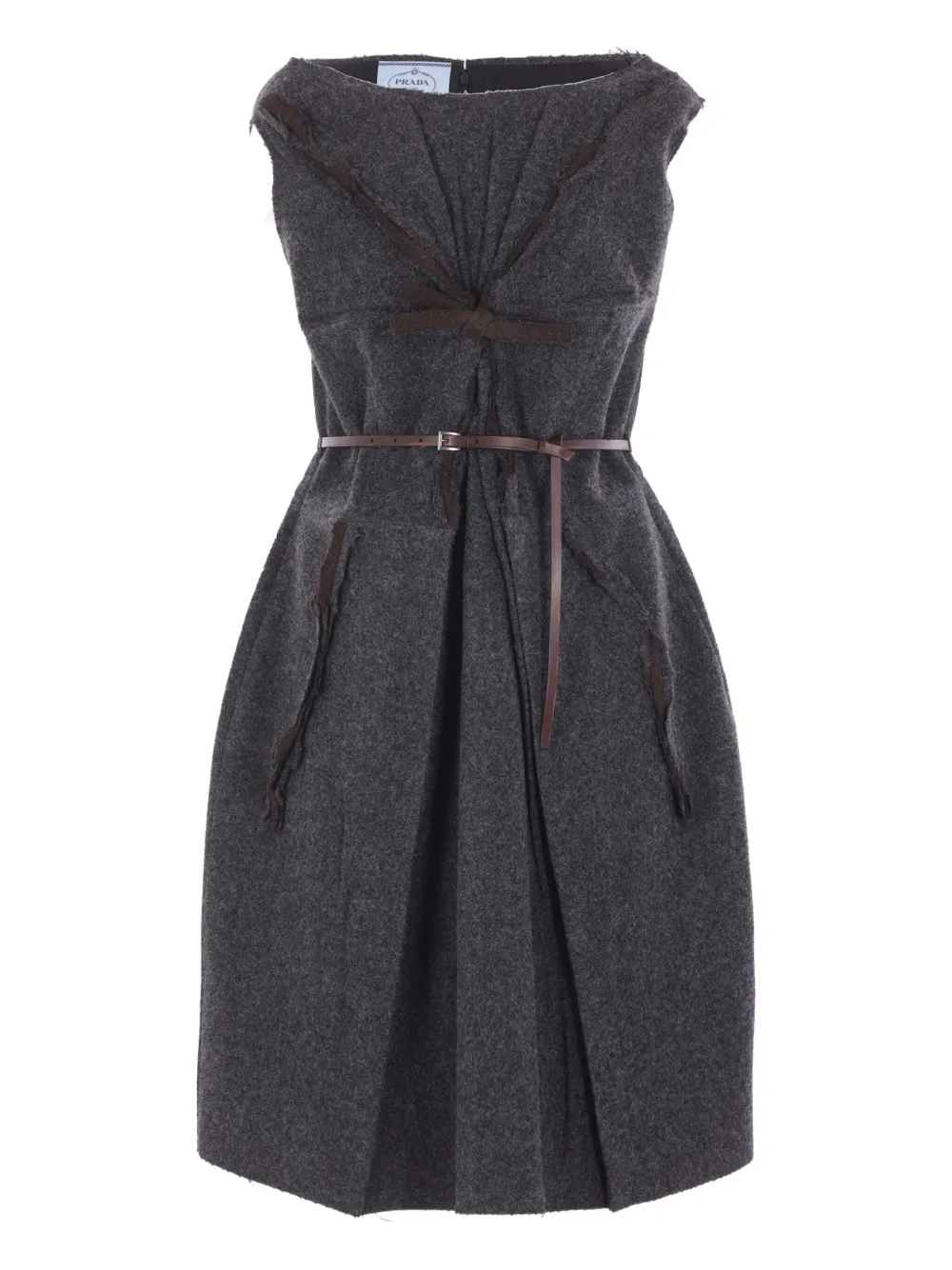 Prada Mini-jurk met ceintuur Grijs