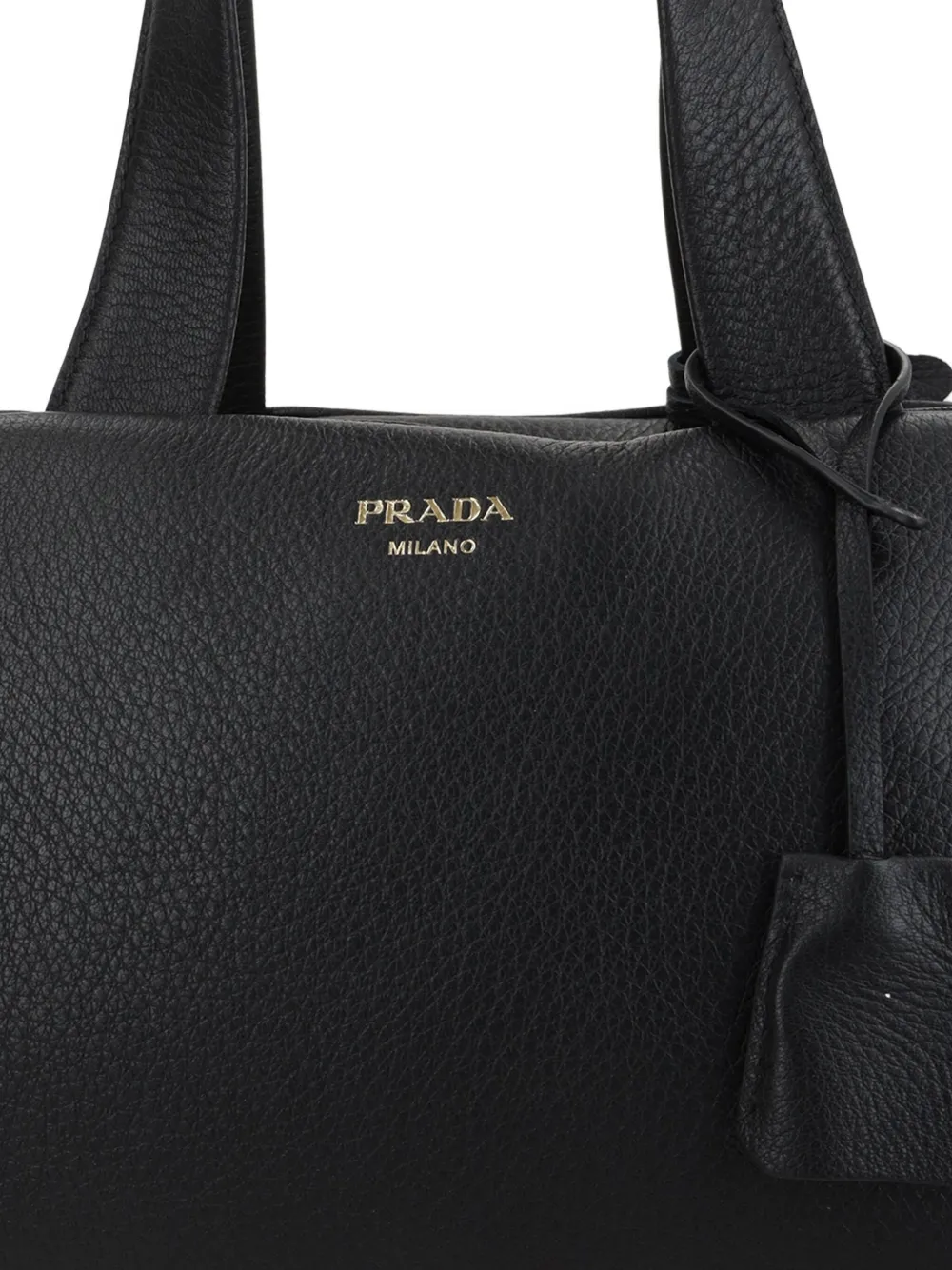 Prada leather top-handle tote bag Zwart