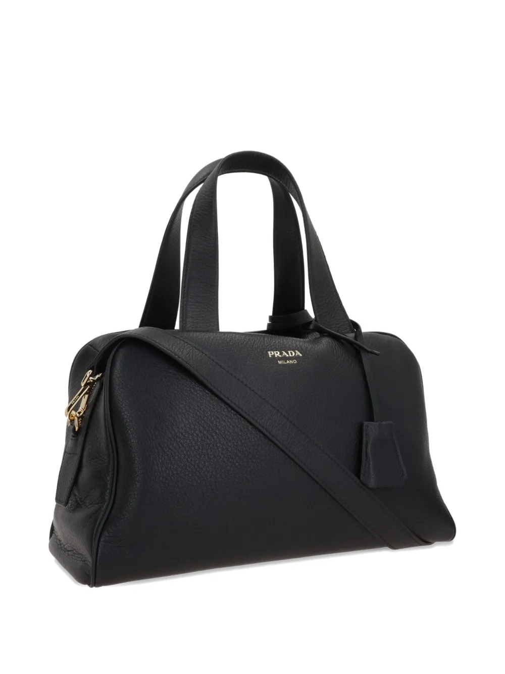 Prada leather top-handle tote bag Zwart