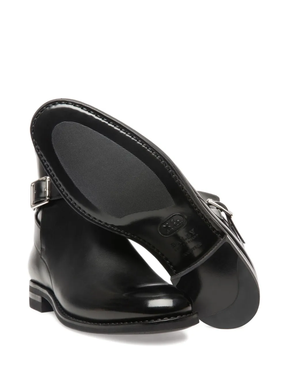 Bally Filly buckle-strap leather boots Black