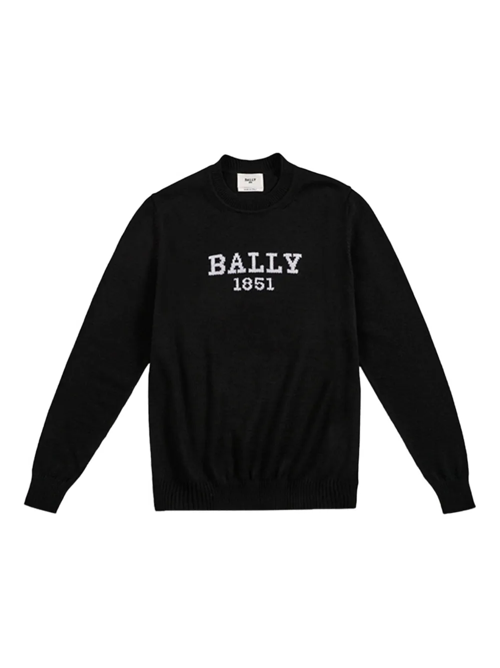 Bally logo-embroidered merino wool sweater Zwart