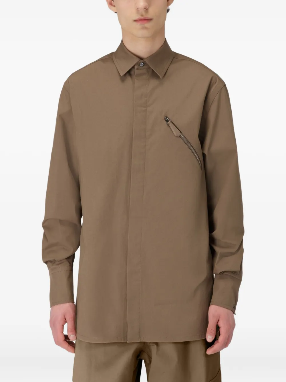 Bally zip-pocket shirt Beige