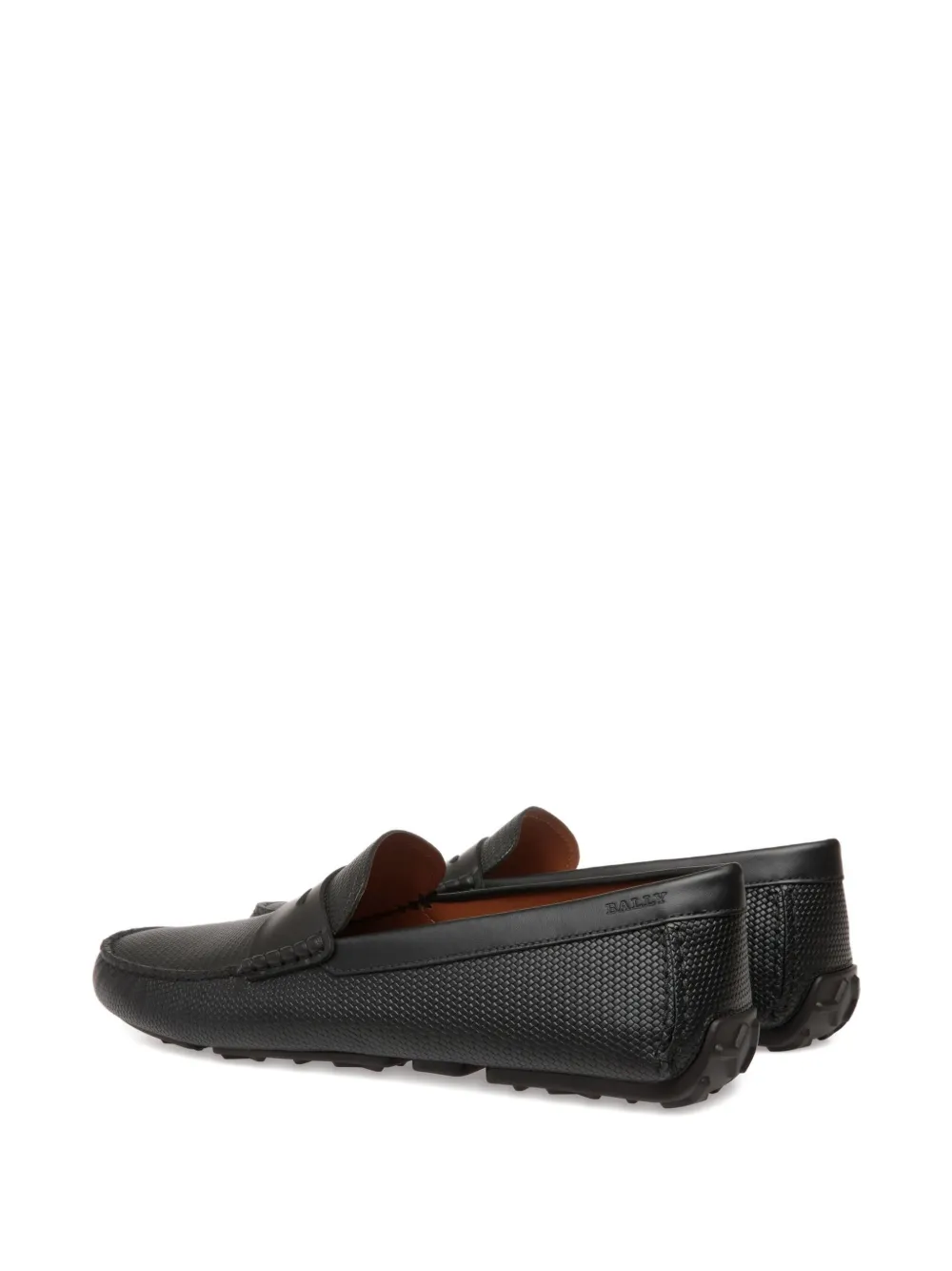 Bally embossed leather penny loafers Black