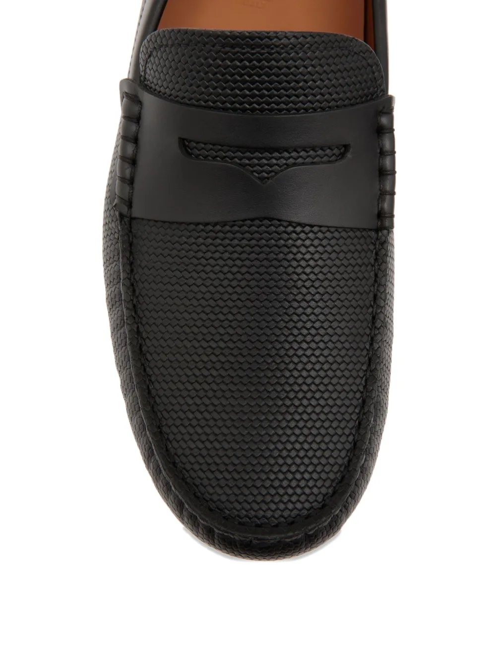 Bally embossed leather penny loafers Black