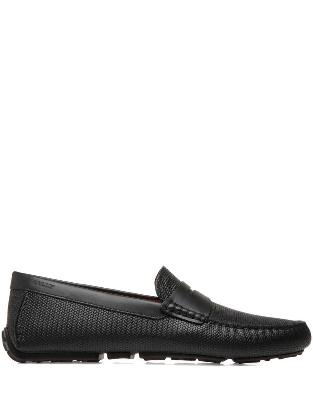Bally embossed leather penny loafers Black