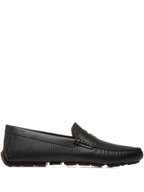 Bally embossed leather penny loafers