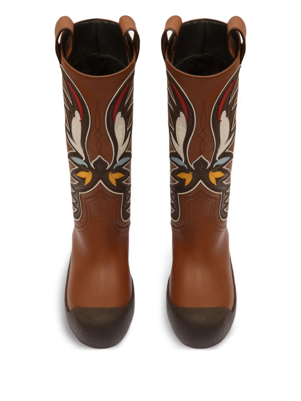 Bally Leren laarzen met gevleugelde inleg Bruin
