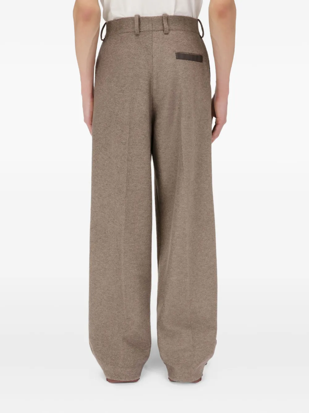 Bally leather-trimmed wool trousers Beige
