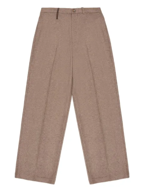 Bally leather-trimmed wool trousers