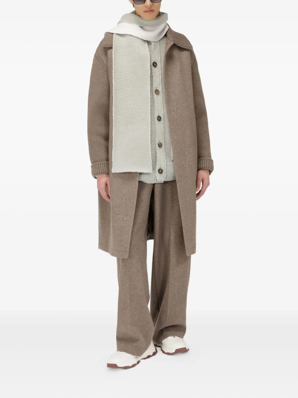 Bally leather-trimmed wool trousers Beige