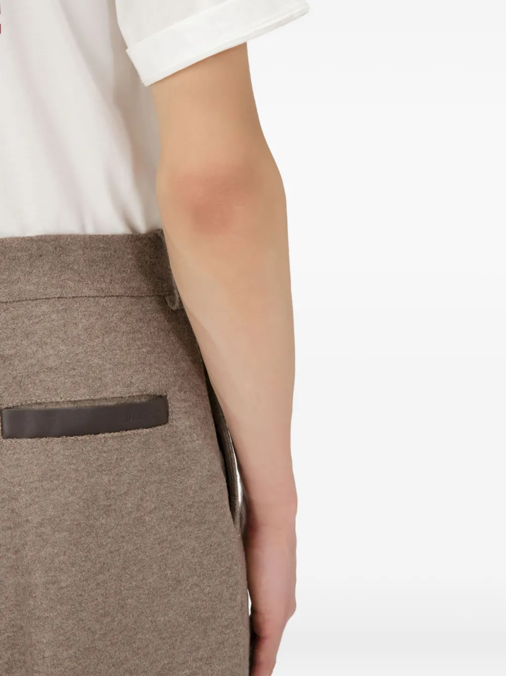 Bally leather-trimmed wool trousers Beige