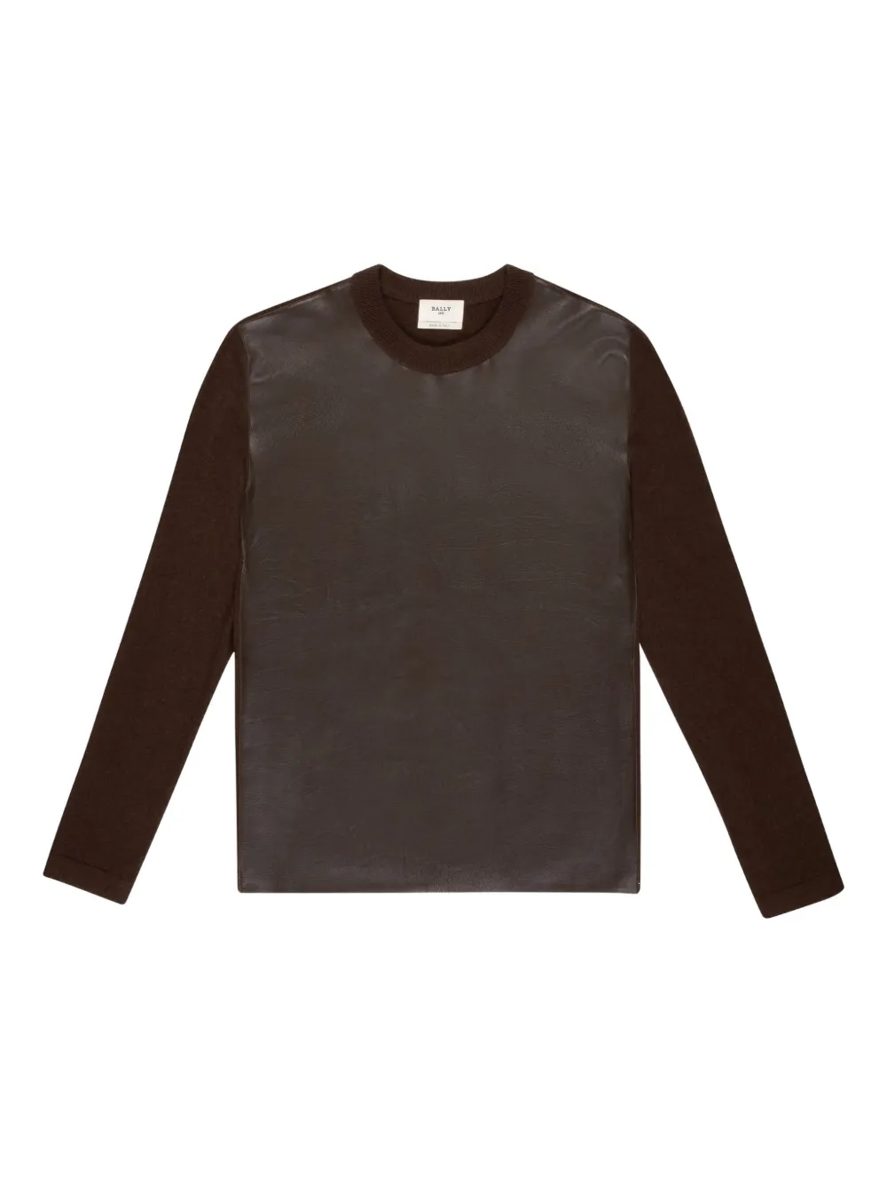 Bally leather-panel sweater Bruin