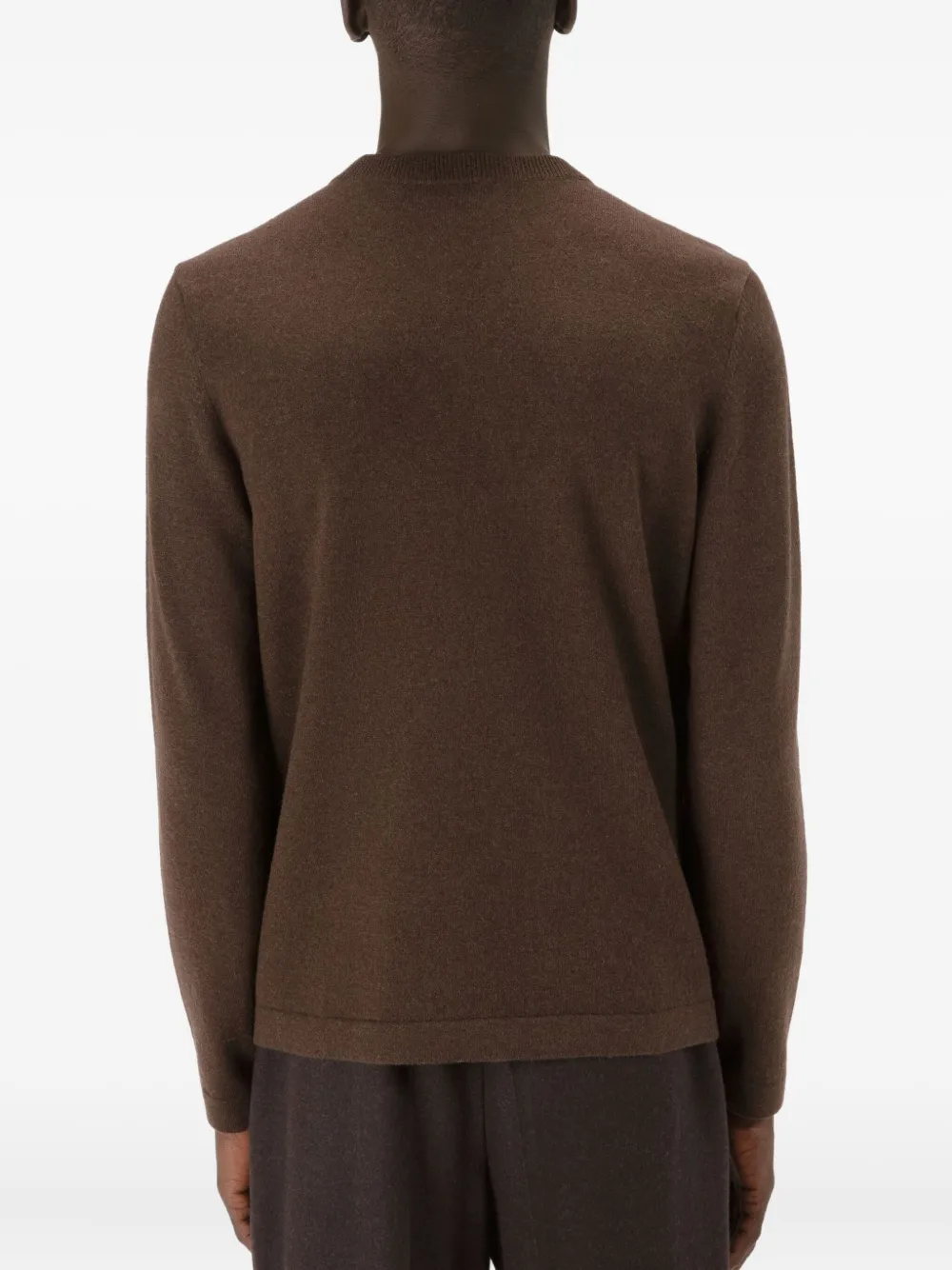 Bally leather-panel sweater Bruin