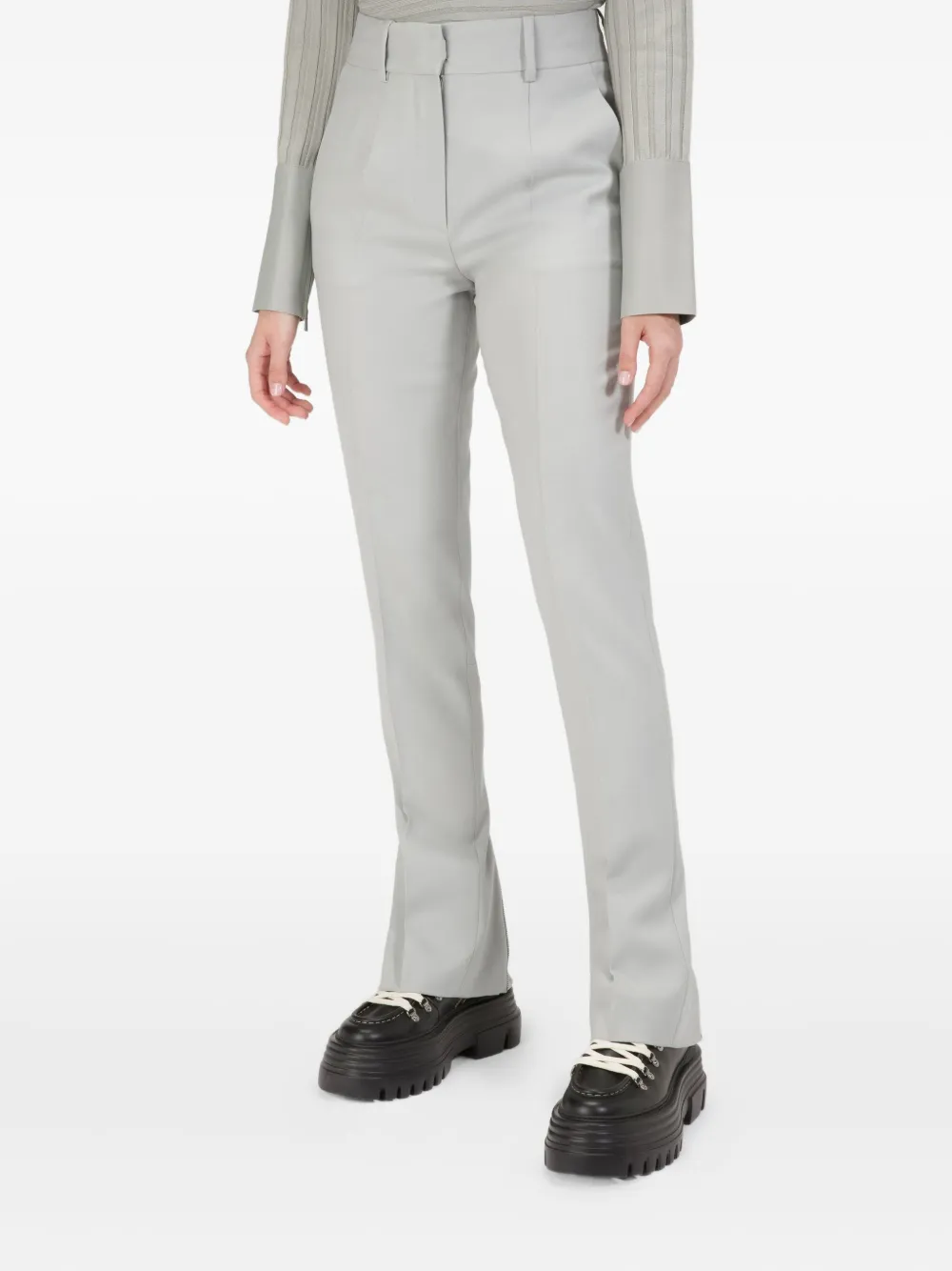 Bally zipped-cuffs wool trousers Blauw