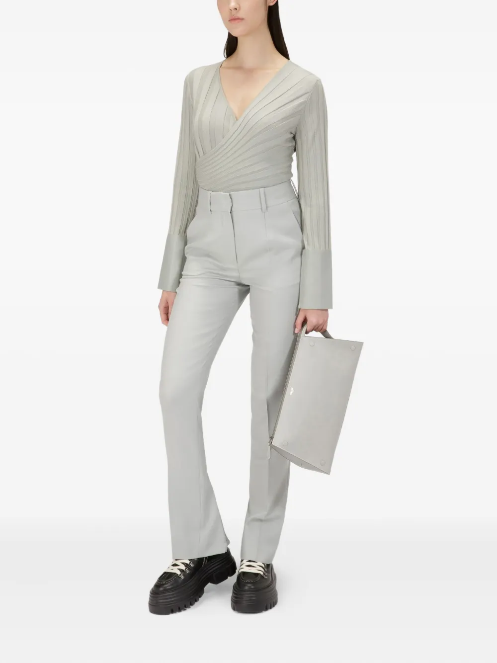 Bally zipped-cuffs wool trousers Blauw