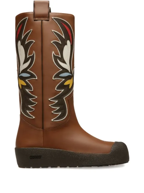 Bally Chambery leather eagle-motif boots