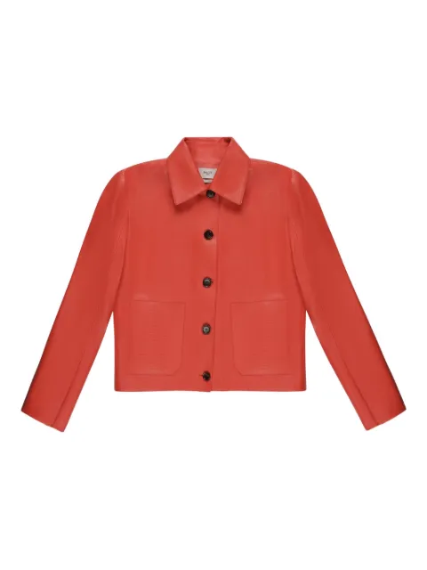 Bally button-up leather jacket