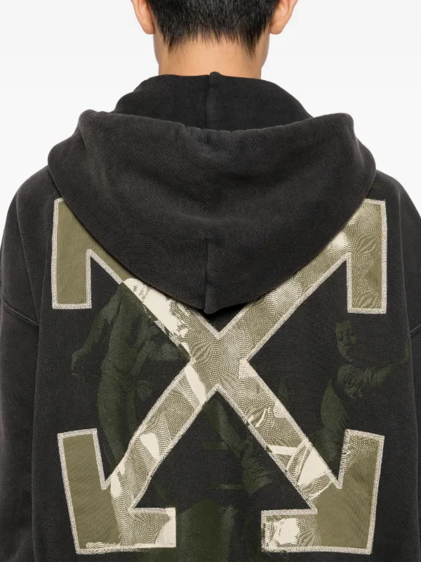 Off-White arrow-print zip-up Hoodie | Black | FARFETCH JO