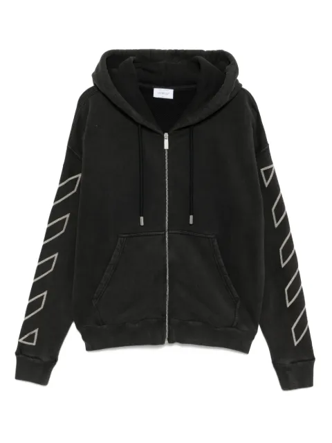 Off-White худи на молнии с принтом