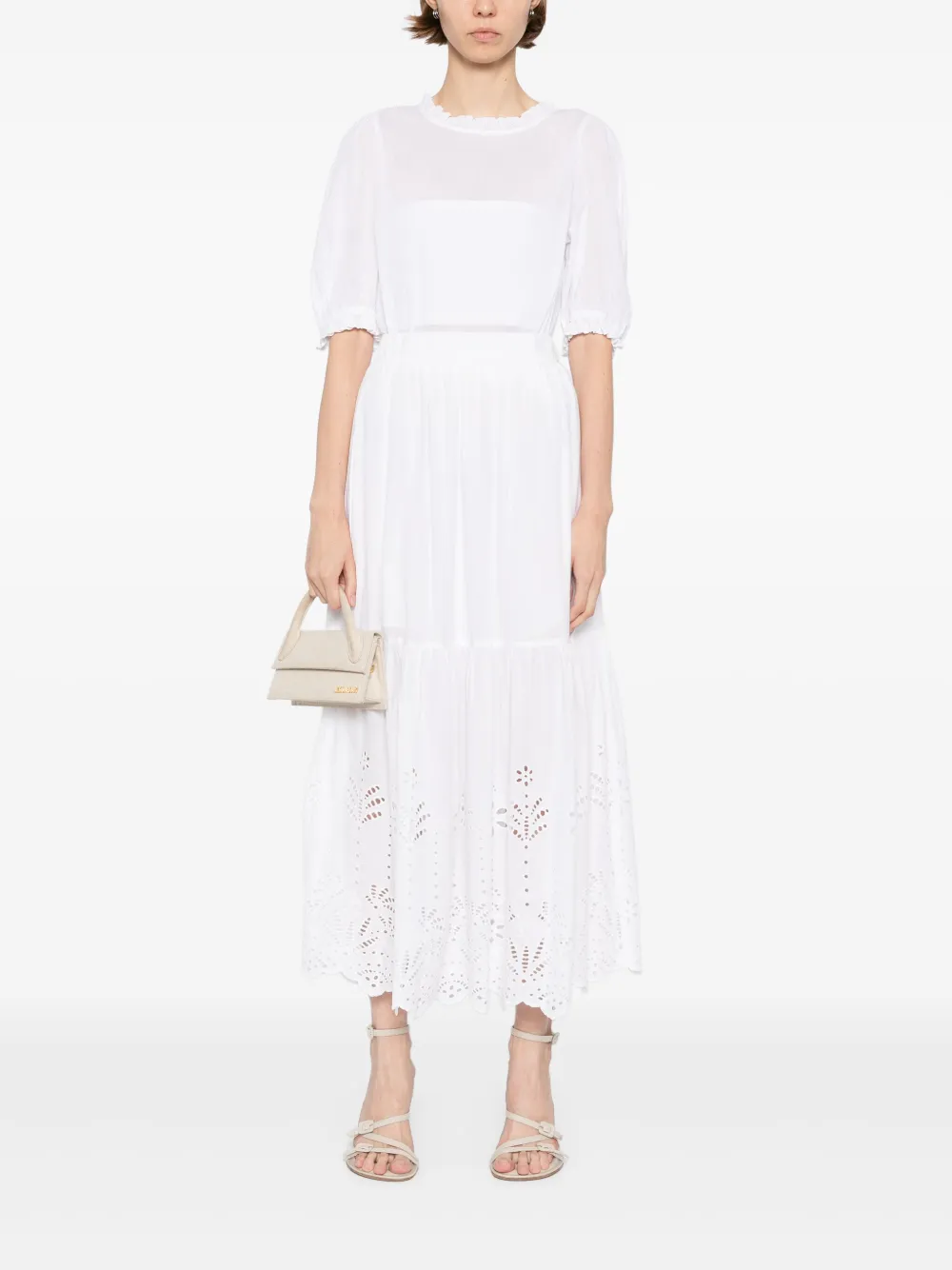 To b. by agnès b. Scalloped Lace blouse - Wit