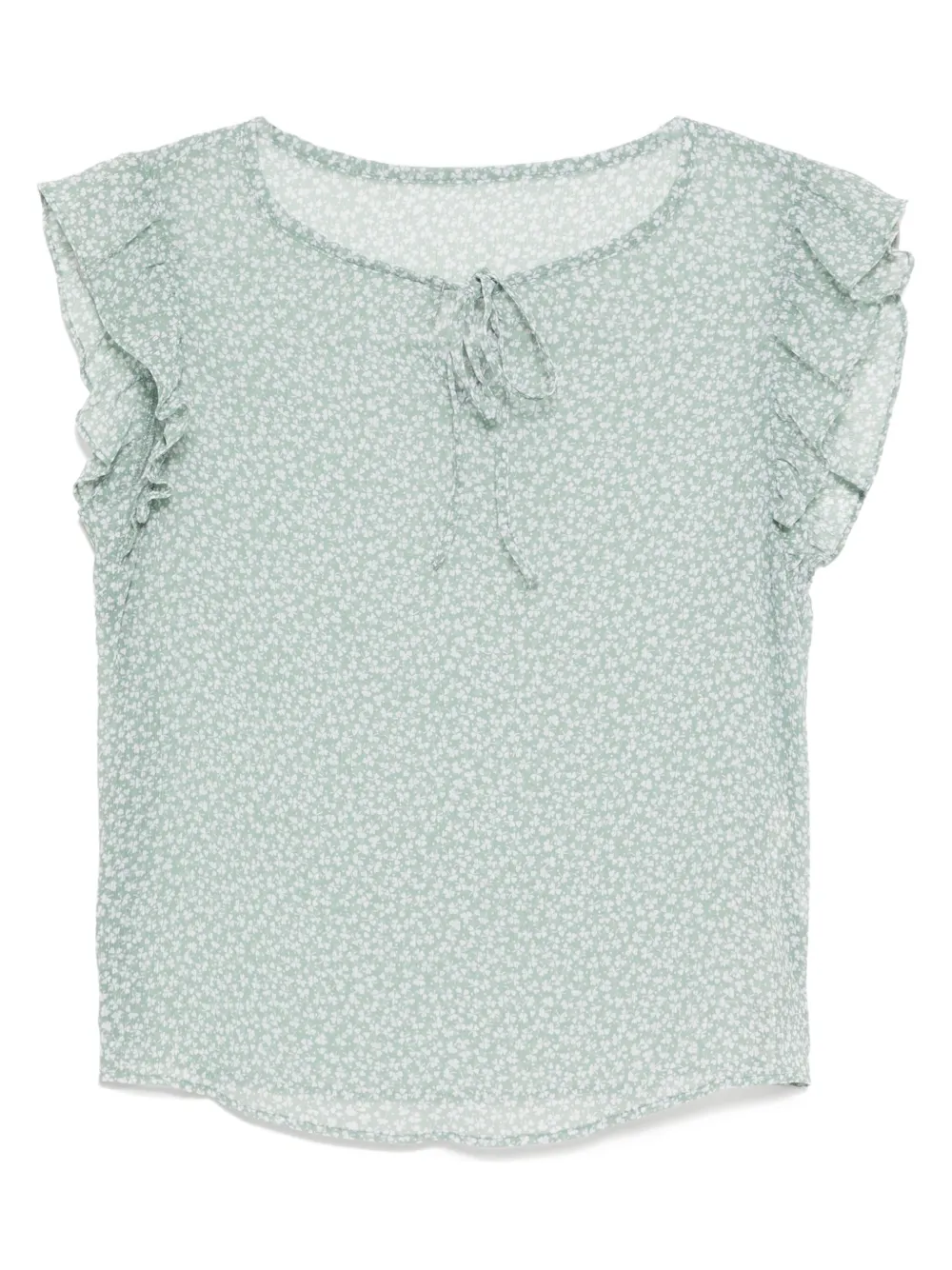 To b. by agnès b. Clover Print Frill blouse | Green | Image 1
