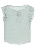 To b. by agnès b. Clover Print Frill blouse - Green