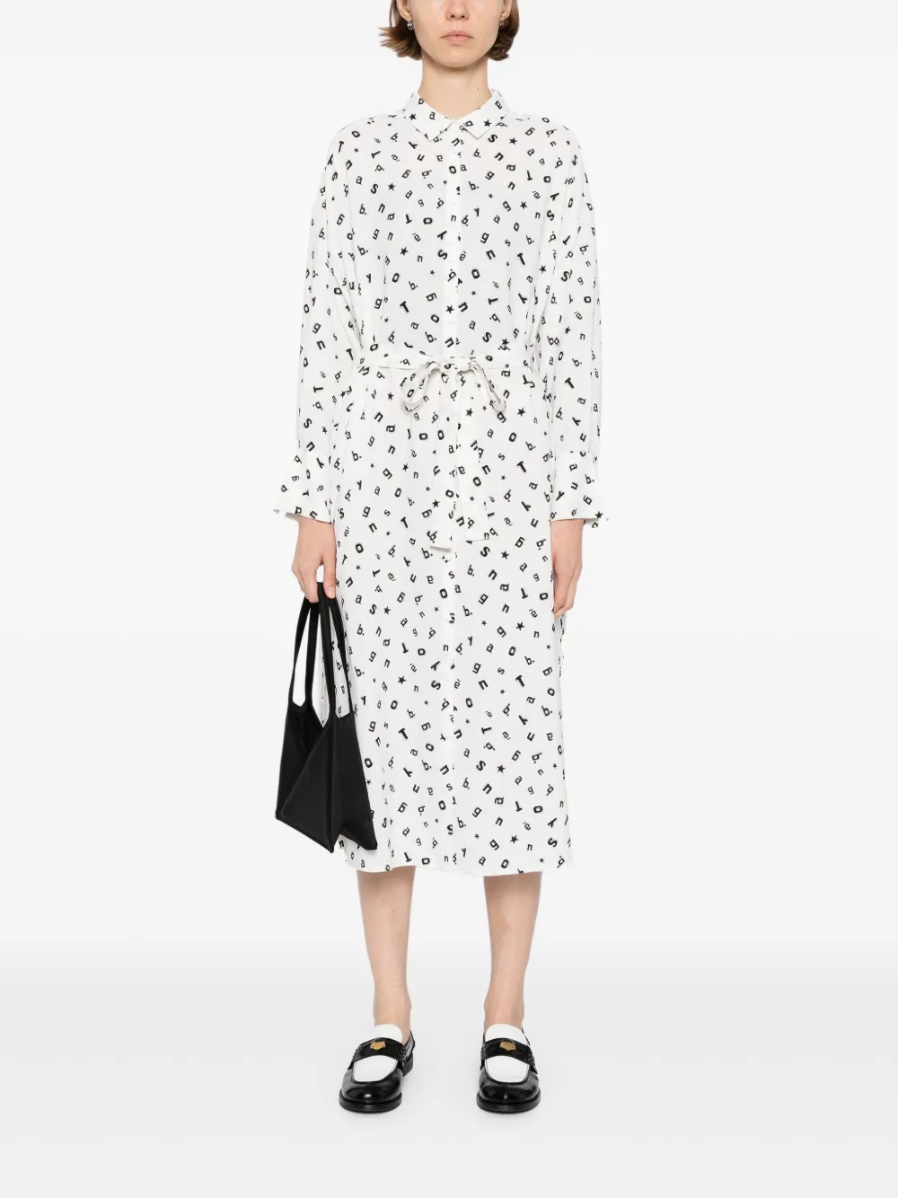 To b. by agnès b. graphic-print dress - Wit