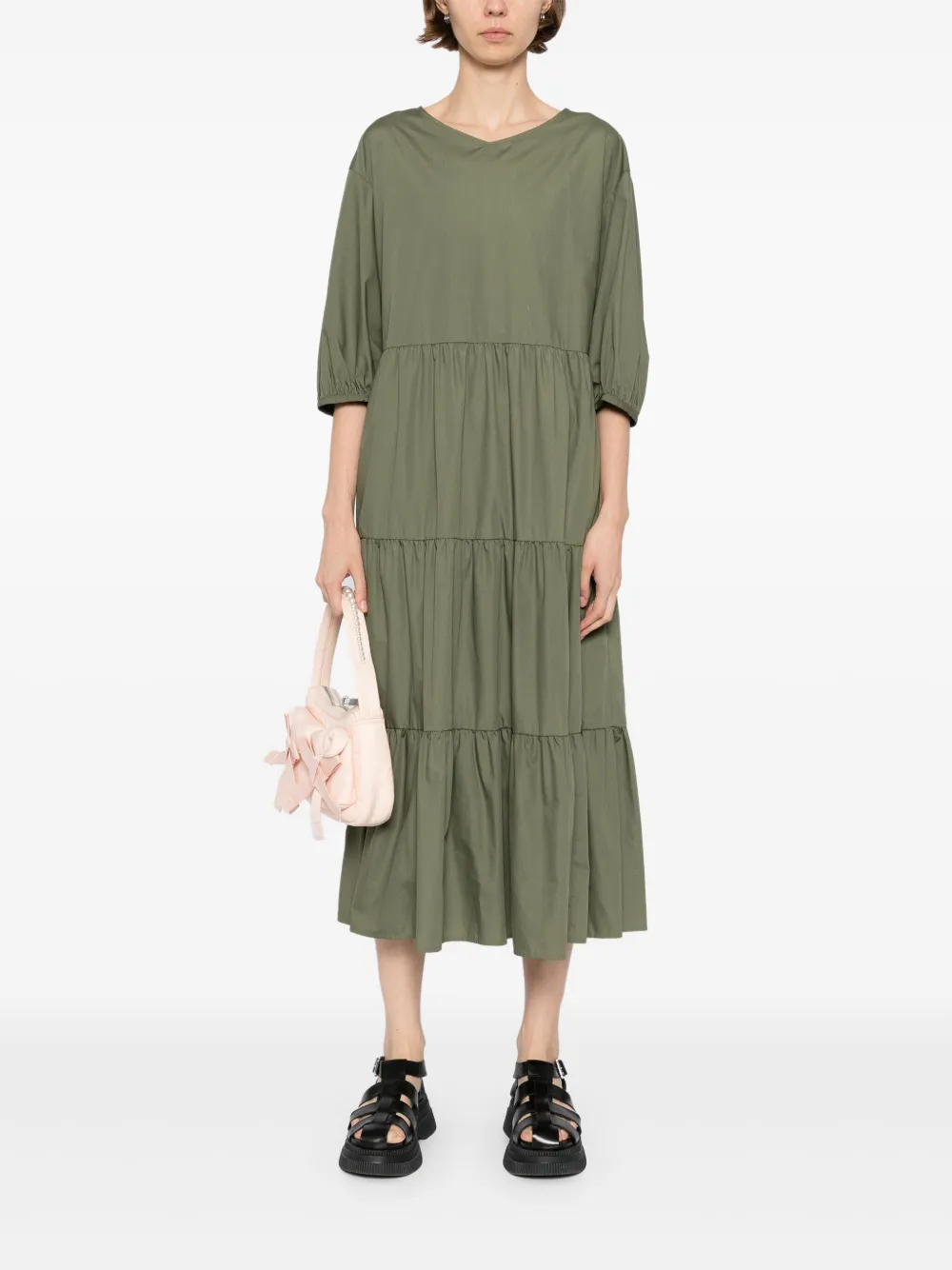 To b. by agnès b. tiered dress - Groen