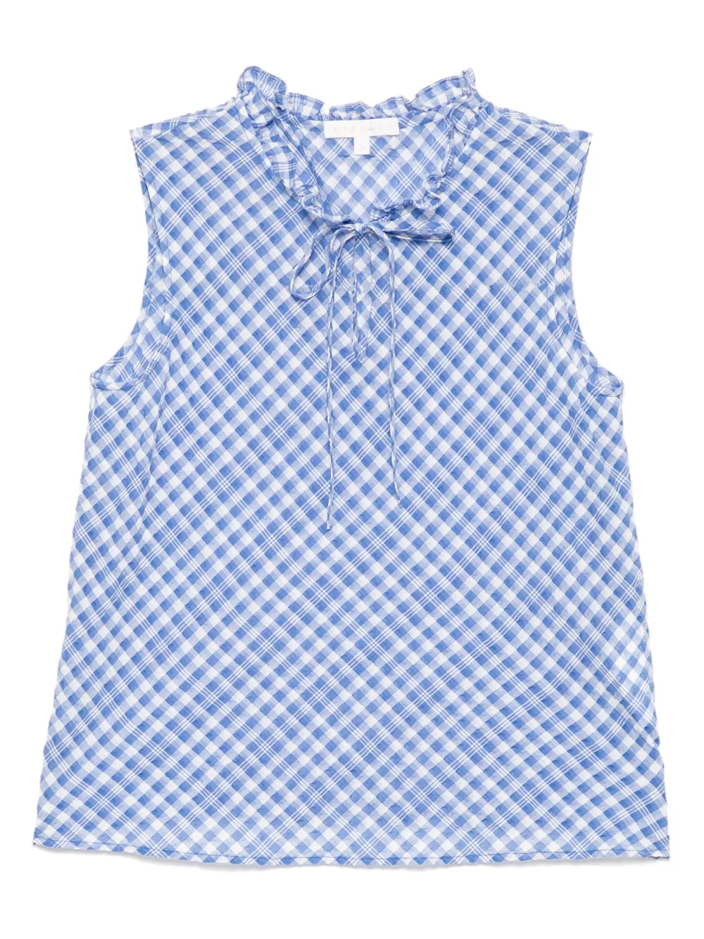 To b. by agnès b. checked sleeveless blouse Blauw