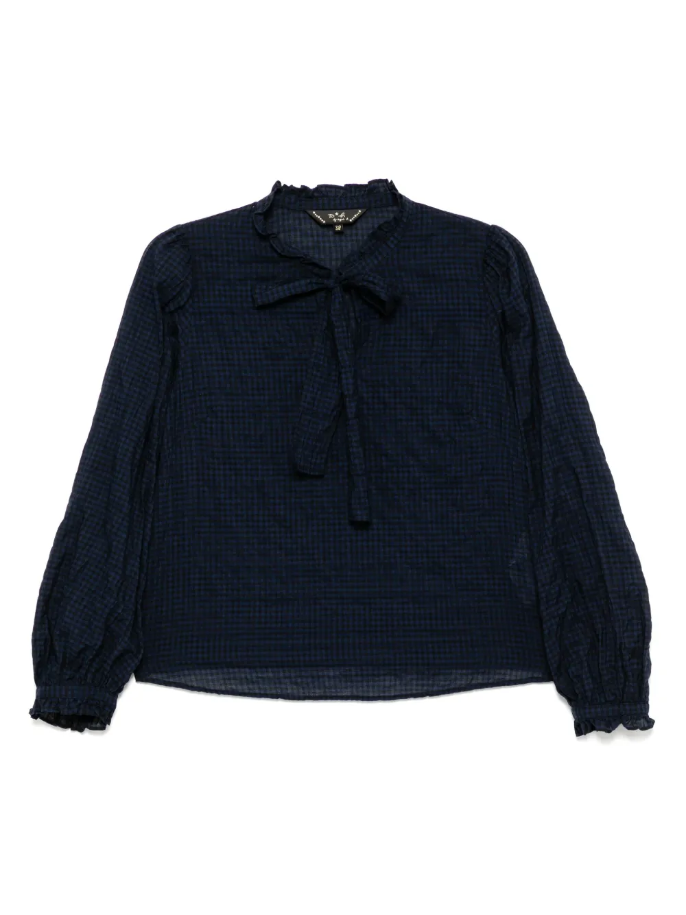 To b. by agnès b. stretch ribbon blouse | Blue | Image 1