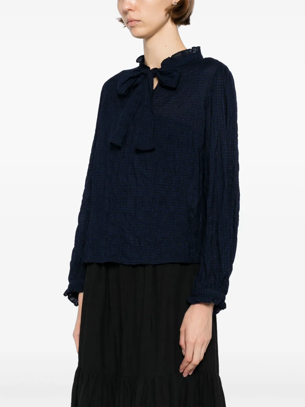 To b. by agnès b. stretch ribbon blouse Blauw