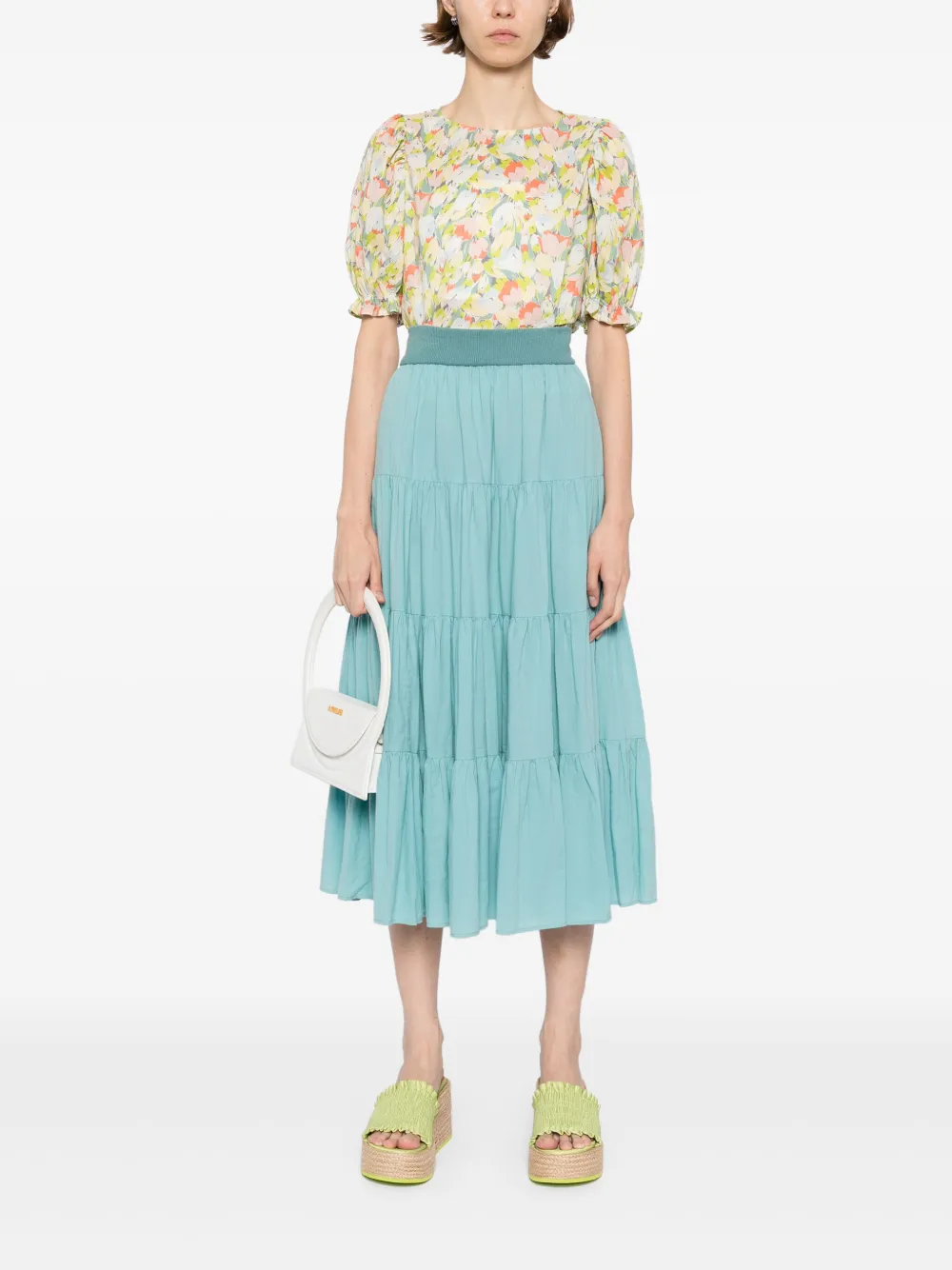 To b. by agnès b. Four-tiered skirt - Blauw