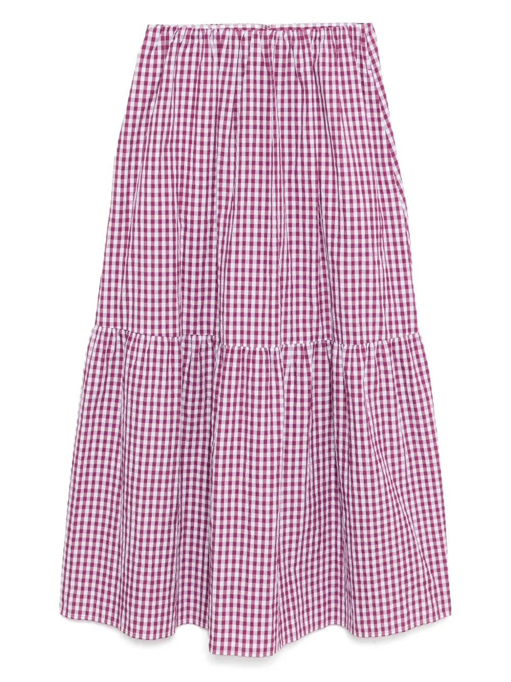 To b. by agnès b. Gingham Ripple Checked skirt | Purple | Image 1